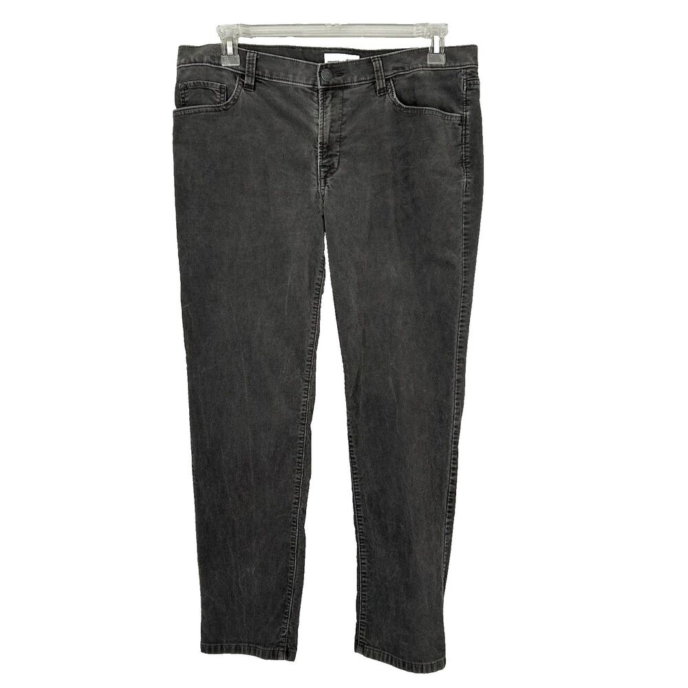 Loft Pants Women 12/31 Gray Corduroy Boyfriend 5Pocket Relaxed Comfy Casual Boho